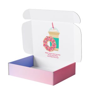 custom pink corrugated cardboard bread boxes with embossed inserts, suitable for cakes, donuts, cookies and sushi