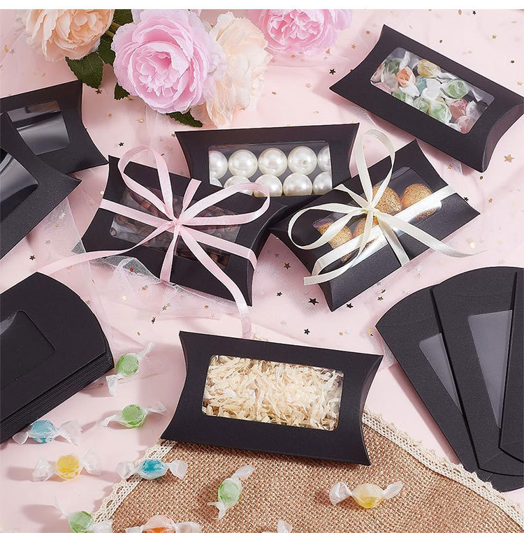 creative pillow shaped paper box, kraft paper window box, packaging box for small ornaments & candies, white cardboard pillow box creative pillow shaped paper box, kraft paper window box, packaging box for small ornaments & candies, white cardboard pillow box