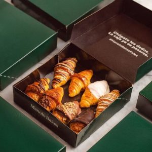 eco friendly bakery packaging, sushi takeaway boxes, luxury cake boxes, donut boxes, cookie boxes, brownie paper packages and cartons with inner sleeves