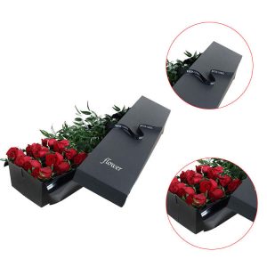 custom elegant black paper gift boxes wholesale flower box packaging
