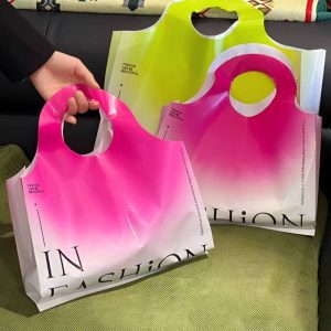 premium custom printed plastic shopping bag with handle wholesale eco friendly handbag clothing packaging retail gift