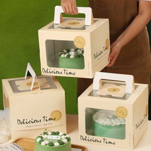 10 inch white cake boxes for birthday and wedding parties, bakery packaging, takeaway bento boxes, cupcake boxes and triangular cake boxes with handles
