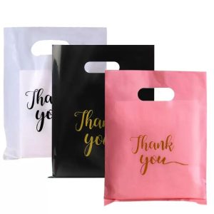 cheap black small shopping plastic bags, thank you
