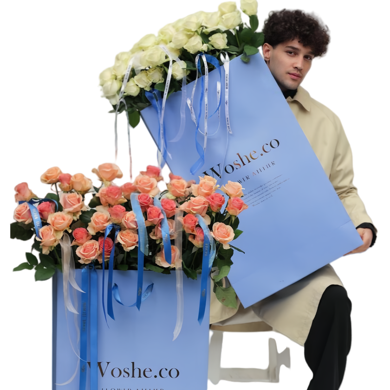 high end ins style flower handbags, customizable logo bouquet packaging bags, large trapezoidal gift bags high end ins style flower handbags, customizable logo bouquet packaging bags, large trapezoidal gift bags