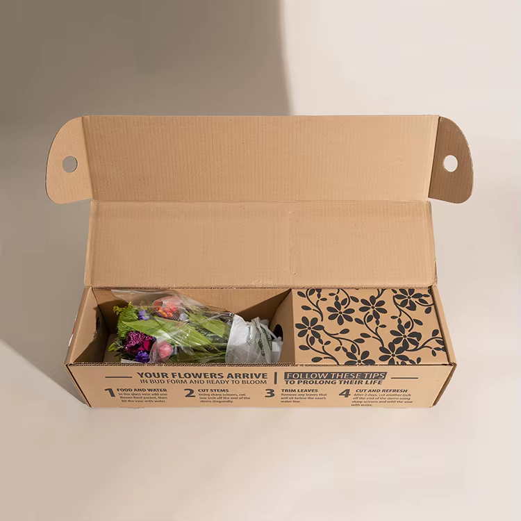 kraft paper flower shipping boxes, special express protective cartons for fresh cut flowers, customizable printing available kraft paper flower shipping boxes, special express protective cartons for fresh cut flowers, customizable printing available
