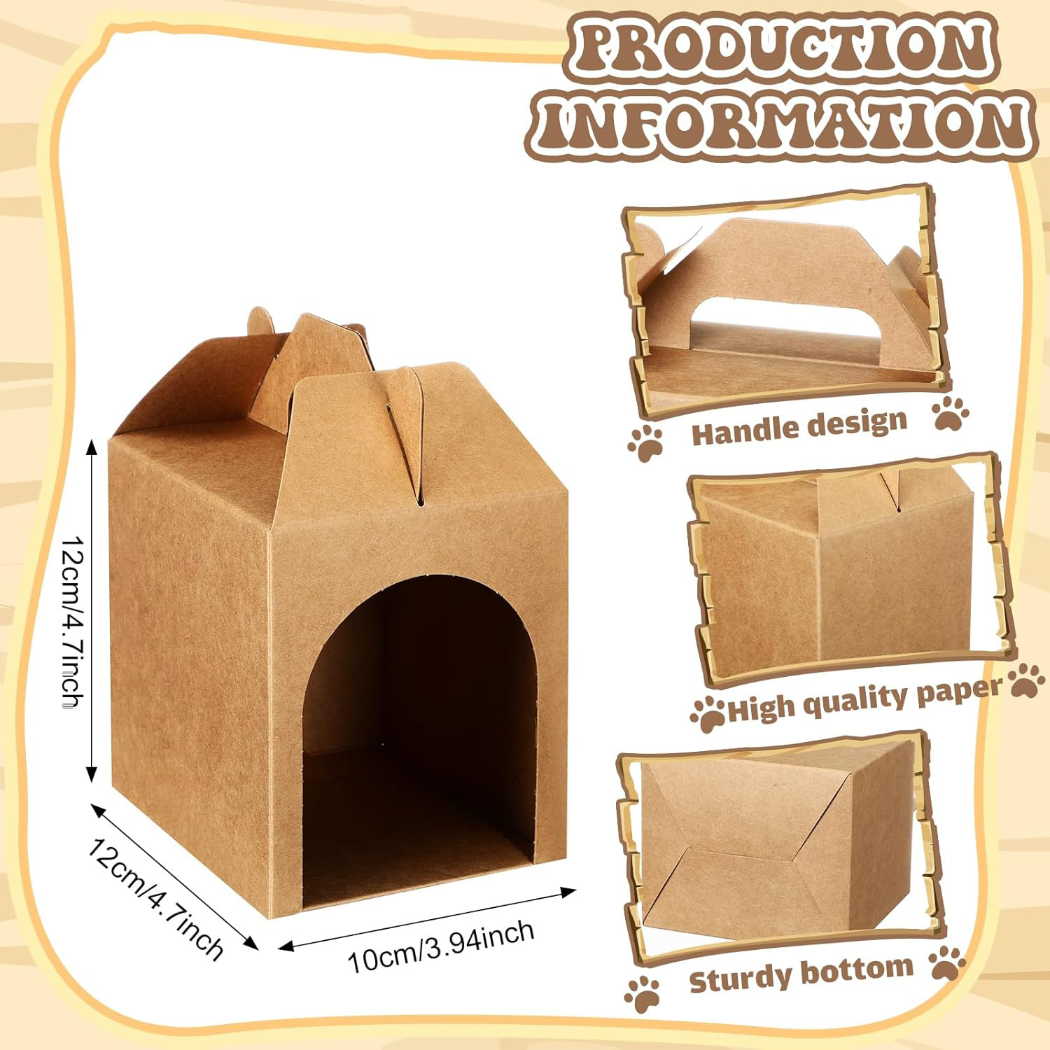 diy kraft paper dog house shaped handheld window box, handmade paper box for birthday & festival party supplies diy kraft paper dog house shaped handheld window box, handmade paper box for birthday & festival party supplies