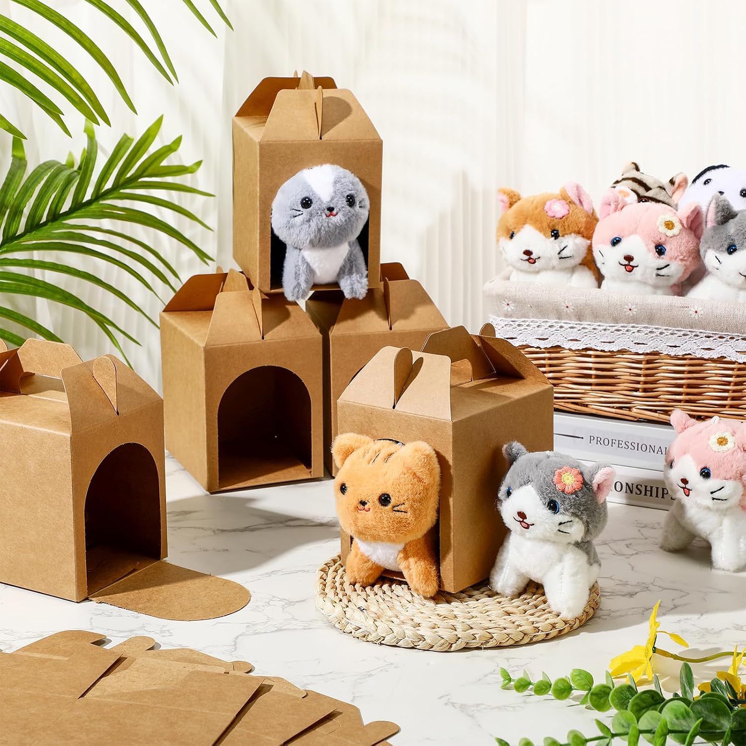 diy kraft paper dog house shaped handheld window box, handmade paper box for birthday & festival party supplies diy kraft paper dog house shaped handheld window box, handmade paper box for birthday & festival party supplies