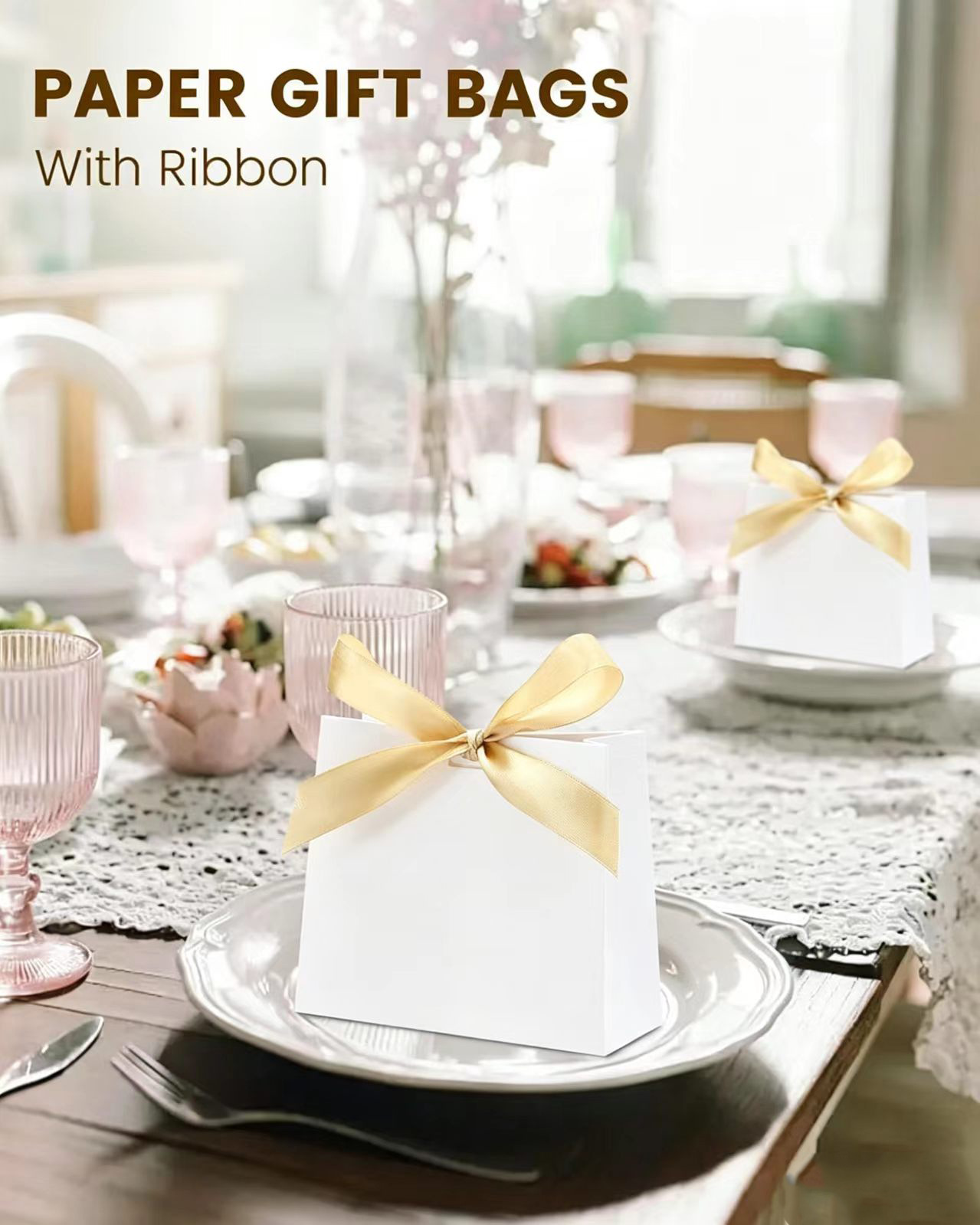 kraft paper hand held gift box with ribbon, suitable for chocolate, candies, wedding favor boxes, gifts for weddings, birthday parties and small gift bags kraft paper hand held gift box with ribbon, suitable for chocolate, candies, wedding favor boxes, gifts for weddings, birthday parties and small gift bags