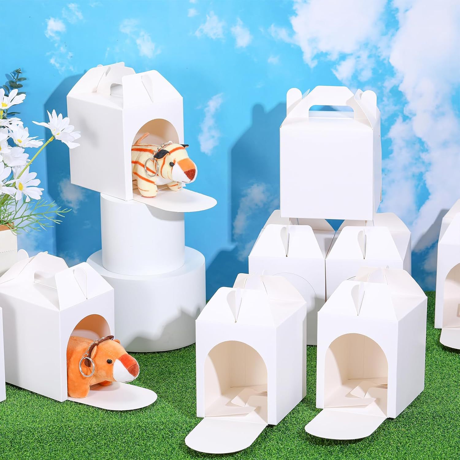 diy kraft paper dog house shaped handheld window box, handmade paper box for birthday & festival party supplies diy kraft paper dog house shaped handheld window box, handmade paper box for birthday & festival party supplies