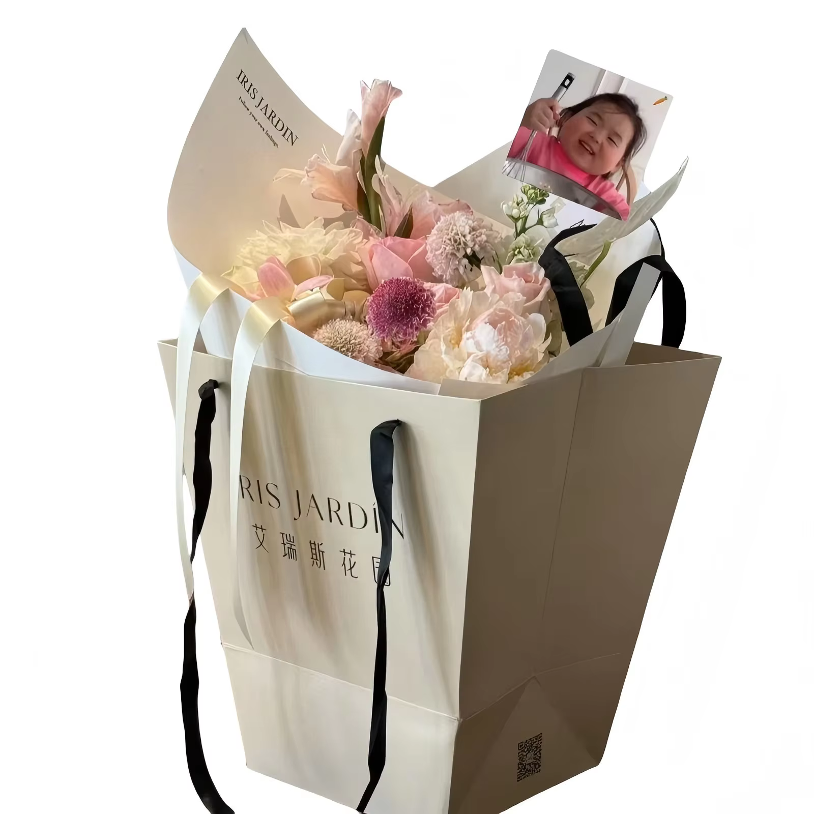 high end ins style flower handbags, customizable logo bouquet packaging bags, large trapezoidal gift bags high end ins style flower handbags, customizable logo bouquet packaging bags, large trapezoidal gift bags