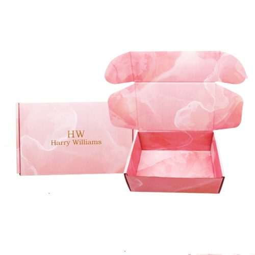 Double-sided pink paper box