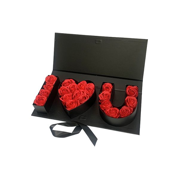 i love you letter design flower gift box