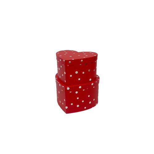 主图-2 heart shape polka dot silver hot stamping 2pcs flower gift box