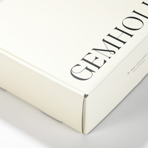 Alphabet white paperboard mailer box