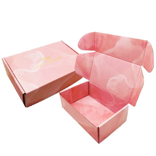 Double-sided pink paper box