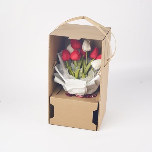 主图-3 thickened rigid kraft flower gift box, drop-resistant and non-deformable