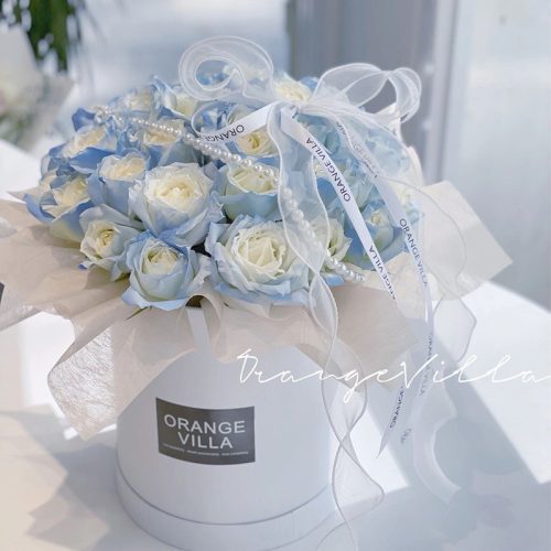 round solid-color small hug bucket flower gift box