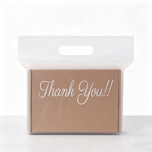 产品图白底处理 (4) Colored Frosted Clear CPE Mailer Bag with Handle(100 PCS)