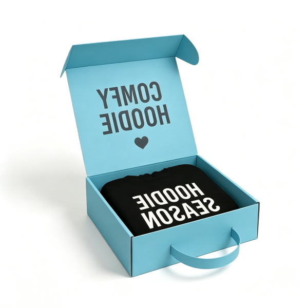 Thick corrugated paper double-sided color printed hand-held mailer box