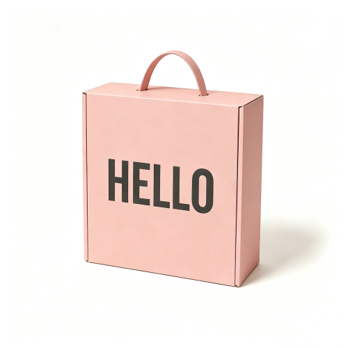 包装盒名称 (14) Thick corrugated paper double-sided color printed hand-held mailer box