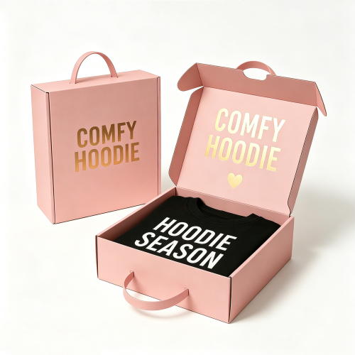 包装盒名称 (15) Thick corrugated paper double-sided color printed hand-held mailer box