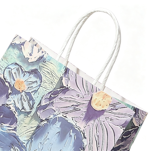 包装盒名称 (33) oil painting style kraft paper tote bag