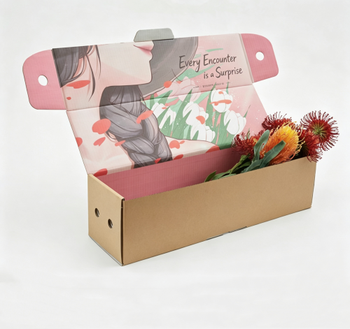 图片处理需求 (18) Small Rectangular Printed Flower Shipping Box