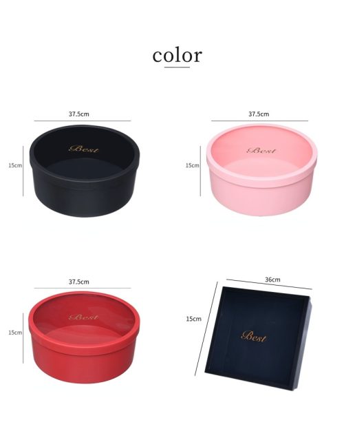 详情-3 round, heart-shaped, square windowed flower gift boxes