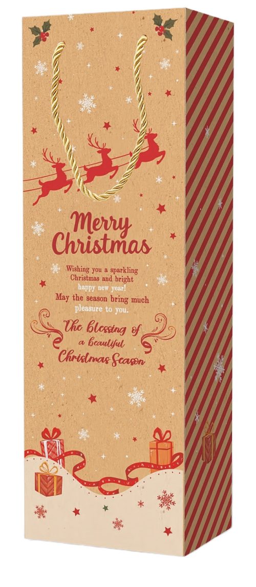 1-Bottle Wine Carrier Bags Christmas Set