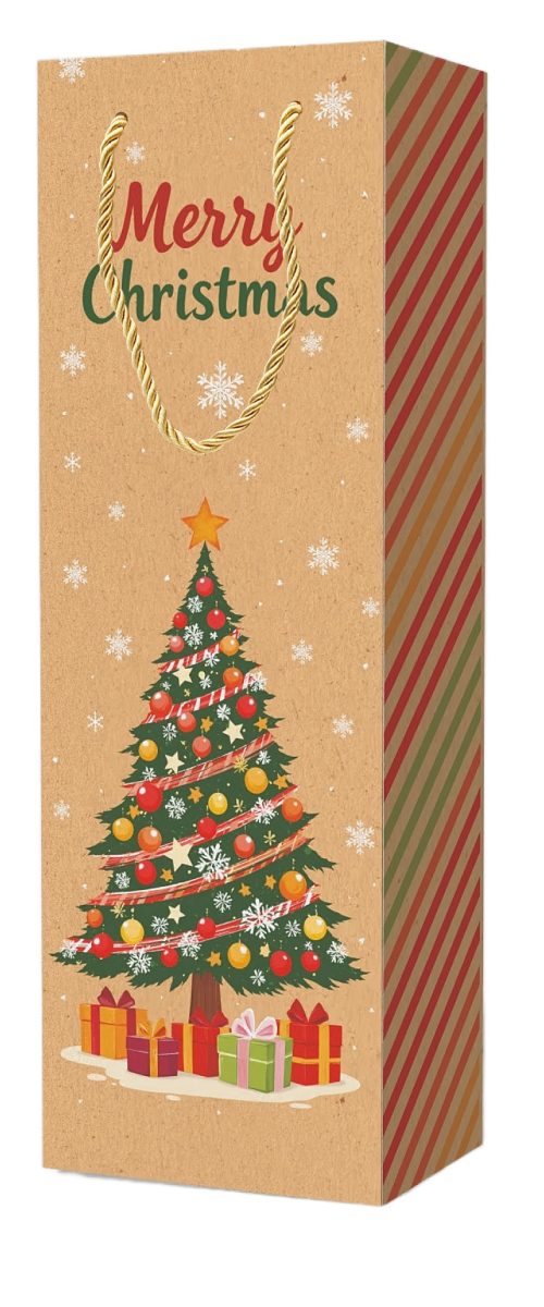 1-Bottle Wine Carrier Bags Christmas Set