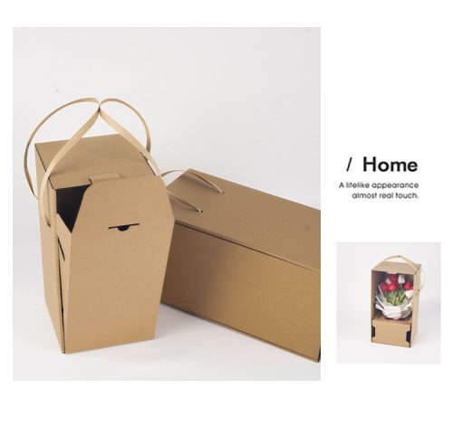 详情-8 thickened rigid kraft flower gift box, drop-resistant and non-deformable