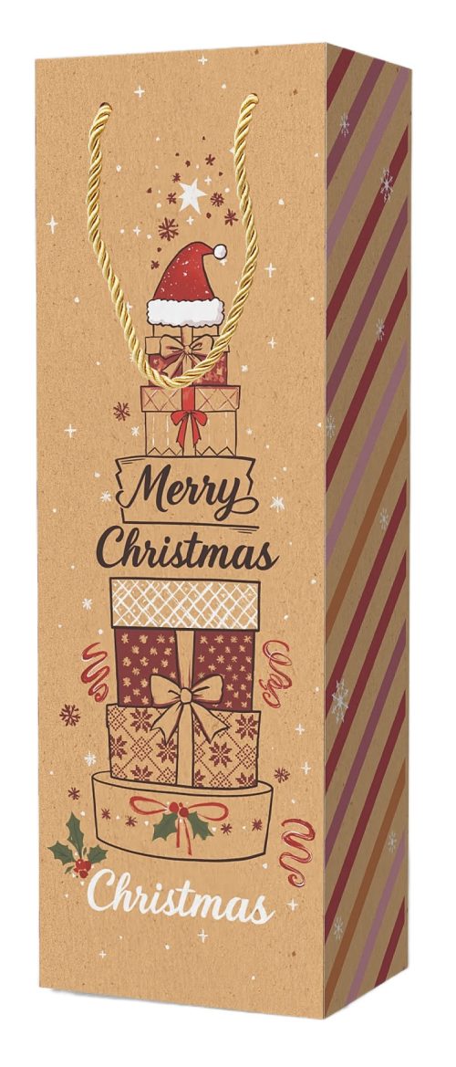 1-Bottle Wine Carrier Bags Christmas Set