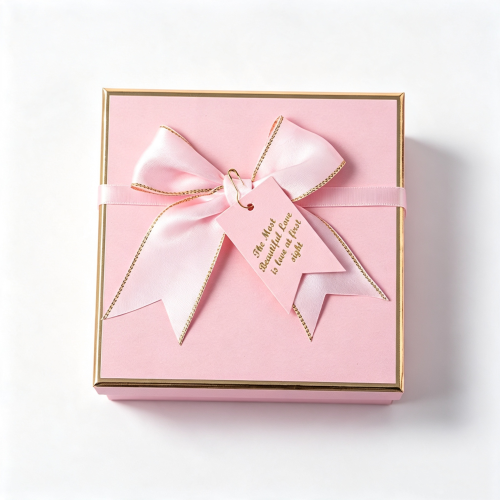 电商白底图生成 (6) pink gold-foiled gift box