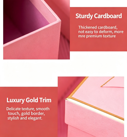 电商白底图生成 (9) pink gold-foiled gift box